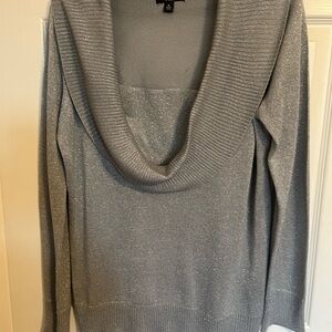 AGB Shimmering Silver Cowl Neck Sweater